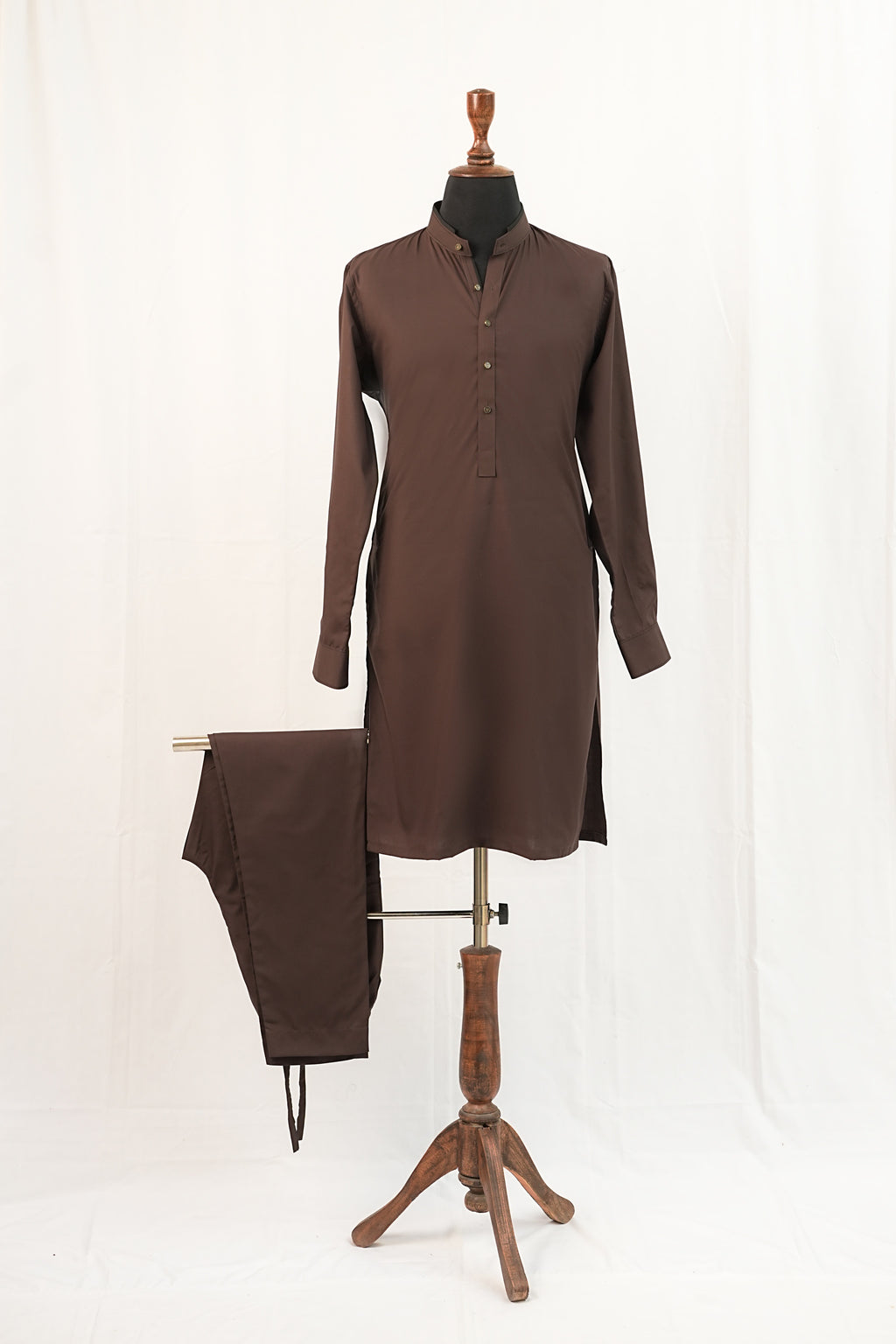 BROWN MANDARIN KURTA TROUSER
