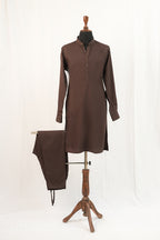 BROWN MANDARIN KURTA TROUSER