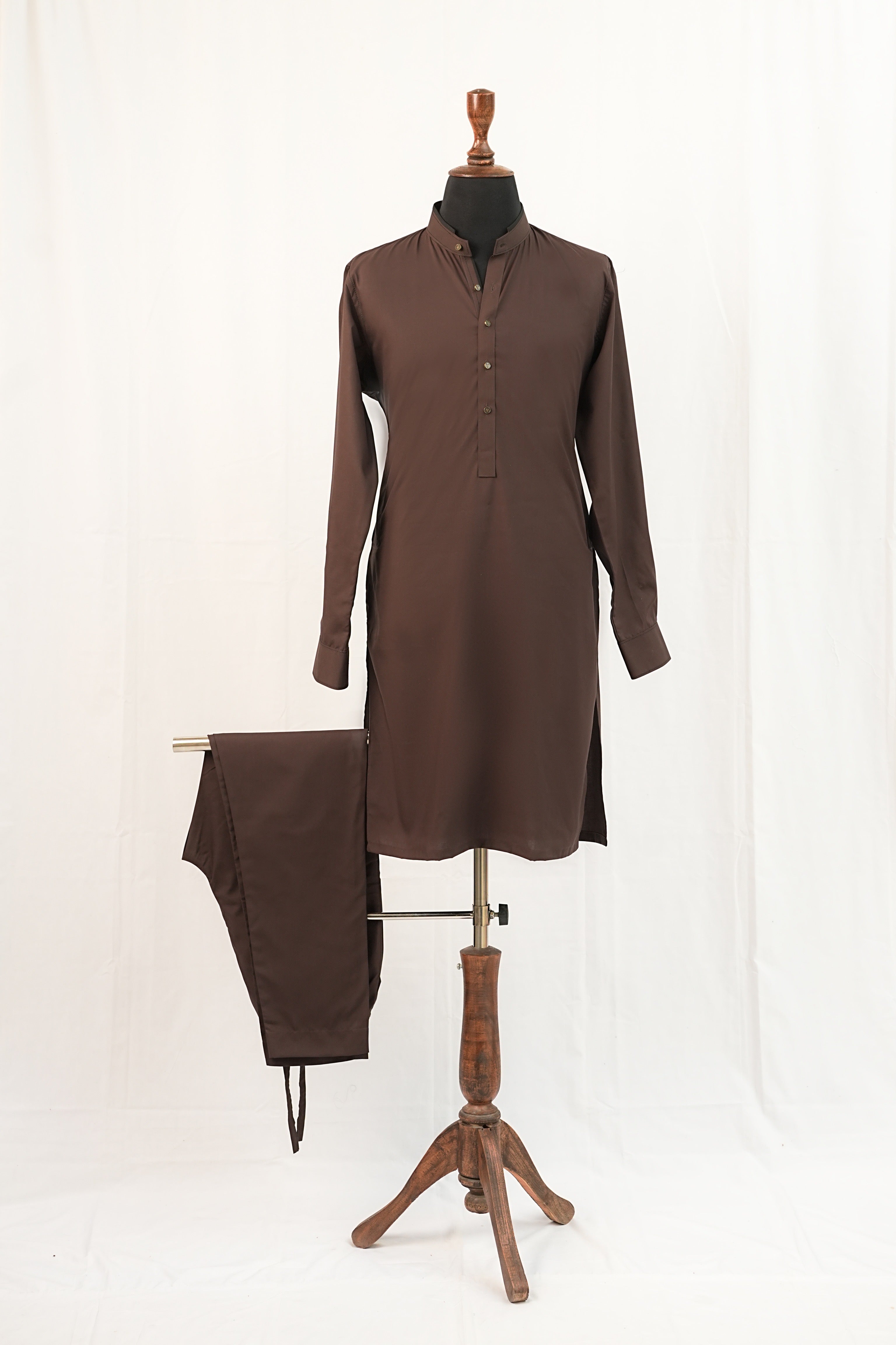 BROWN MANDARIN KURTA TROUSER