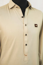 CREAM COTTON PIN DOT SHALWAR KAMEEZ