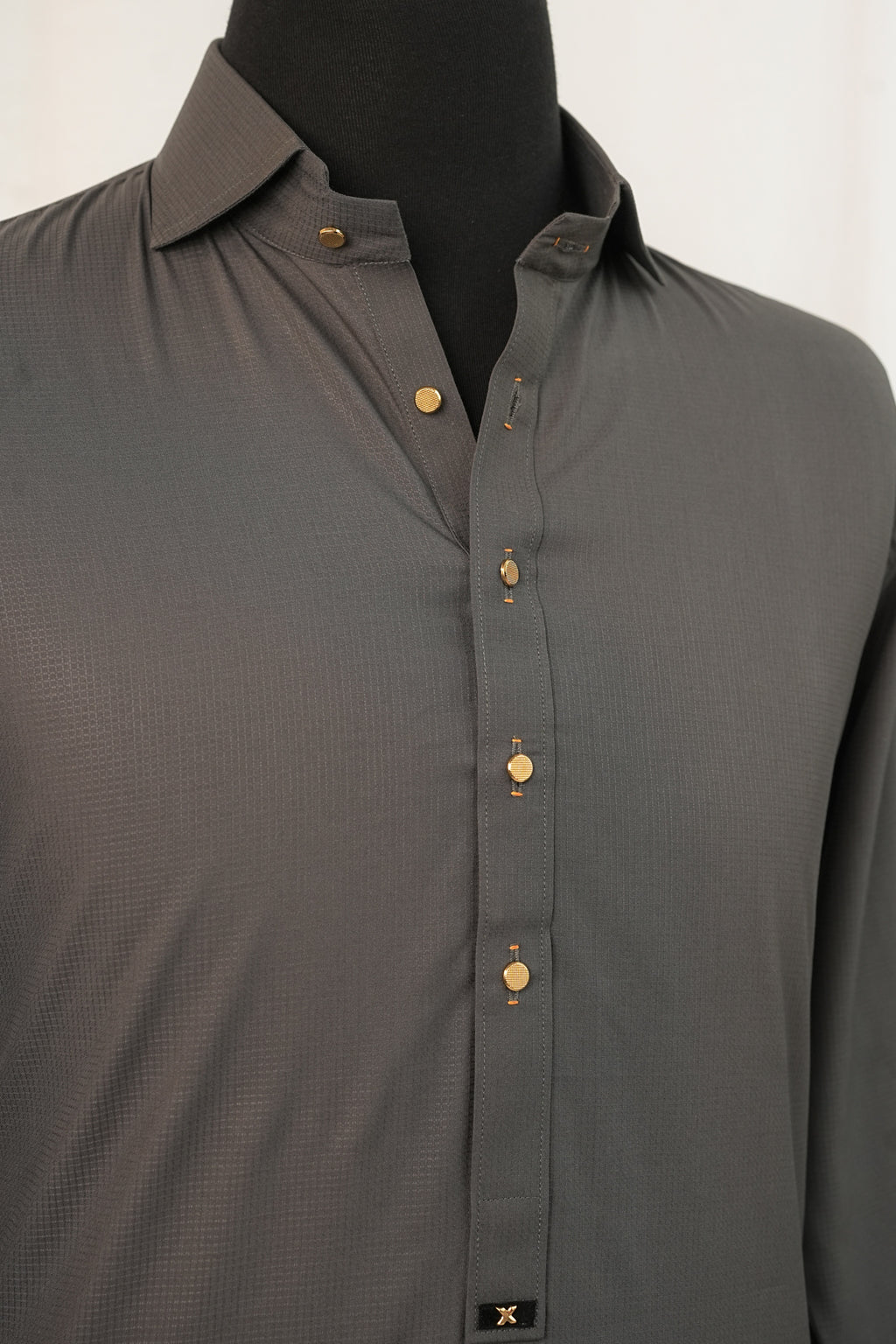 GREY CLASSIC COLLAR SHALWAR KAMEEZ