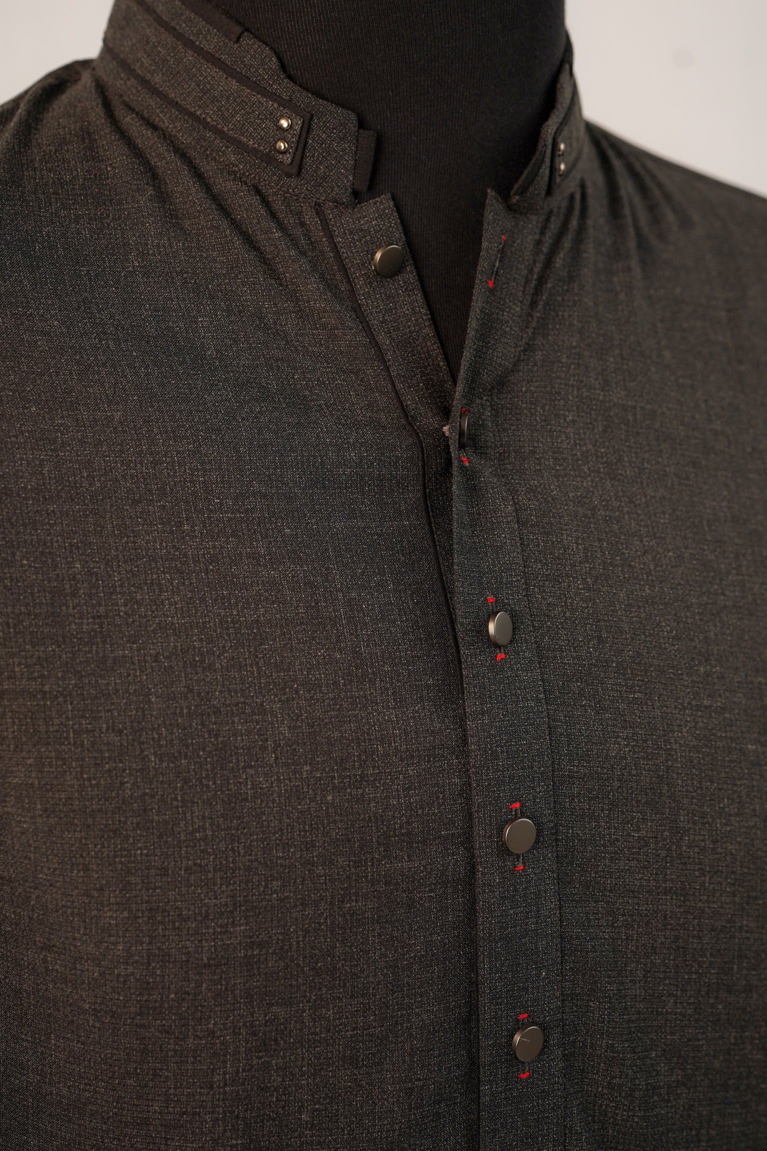 DARK GREY TEXTURED KURTA TROUSER