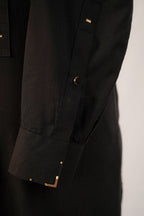 BLACK TEXTURED KURTA TROUSER