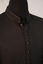 BLACK TEXTURED KURTA TROUSER