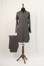 GREY CLASSIC COLLAR SHALWAR KAMEEZ