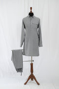 ASH GREY FRONT POCKET KURTA TROUSER