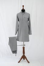ASH GREY FRONT POCKET KURTA TROUSER
