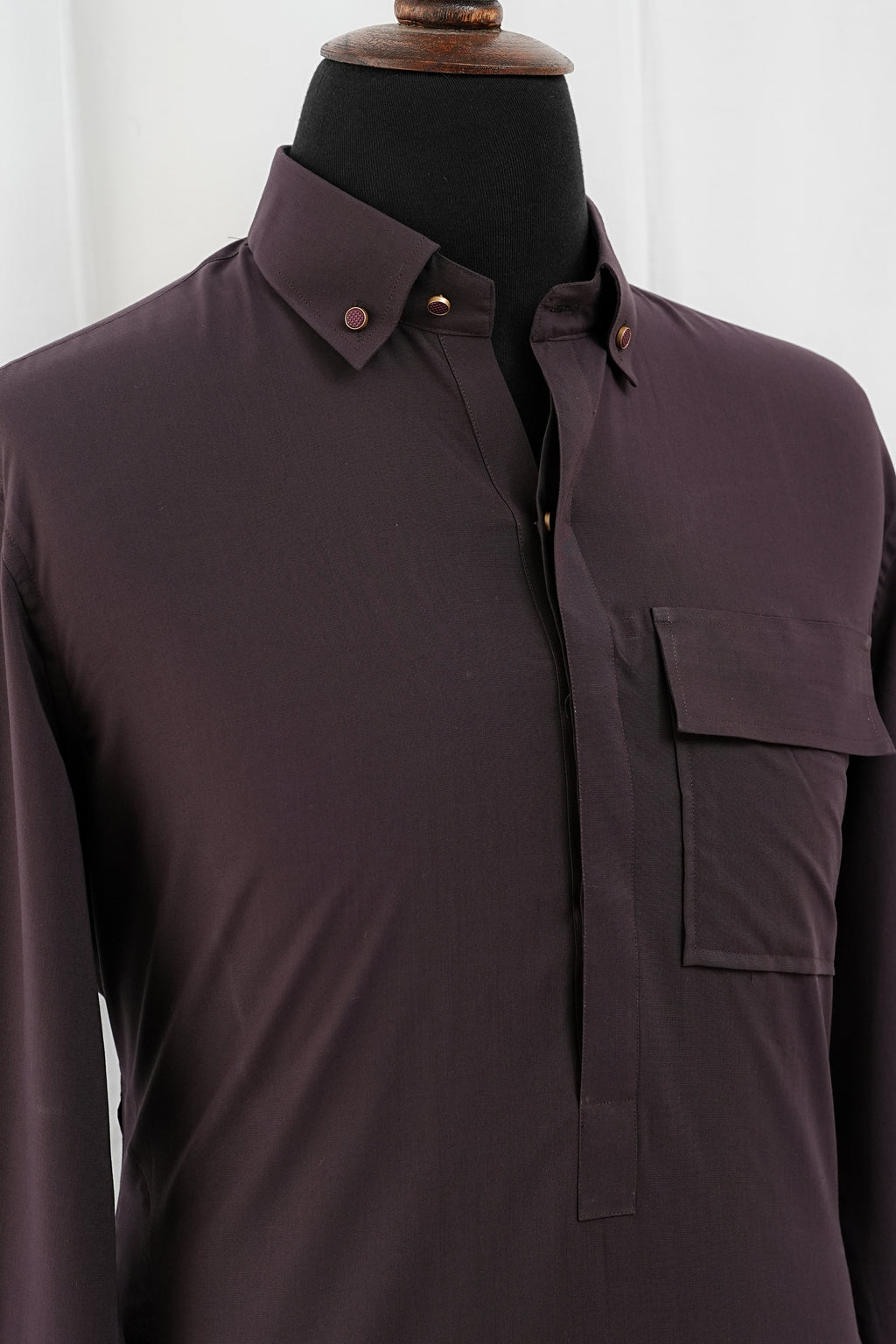 PURPLE FRONT OPEN KURTA TROUSER