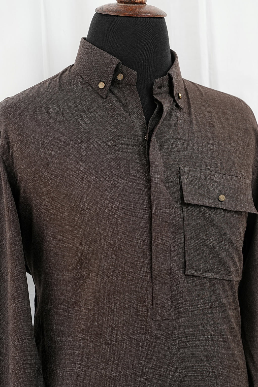 DUSTY BROWN FRONT POCKET KURTA TROUSER