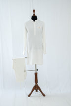 WHITE SIGNATURE KURTA TROUSER