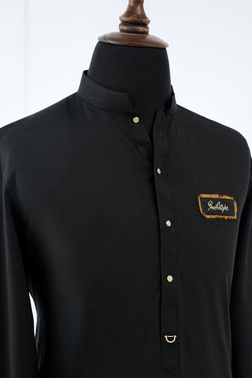 BLACK SIGNATURE KURTA TROUSER