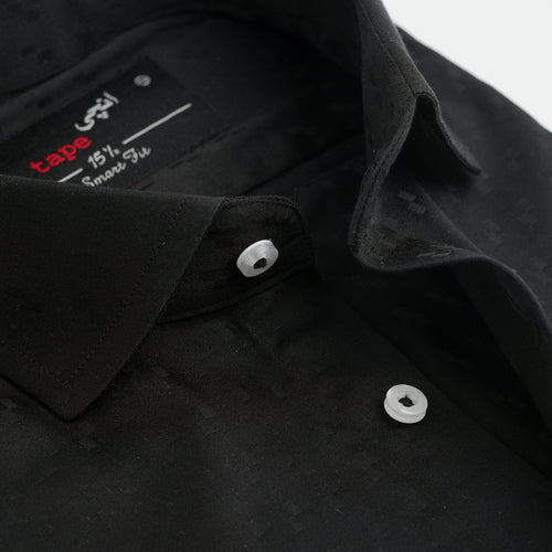 BLACK COTTON LINEN SHIRT