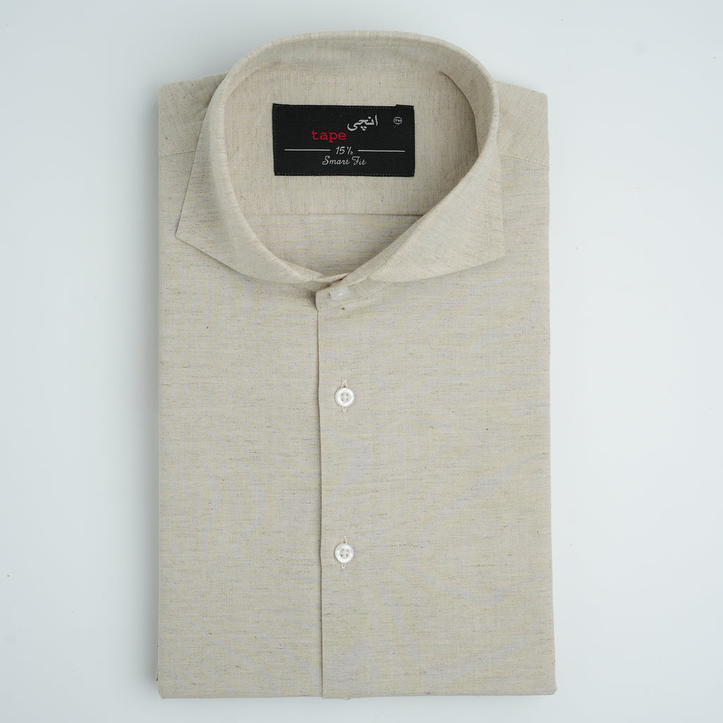 MARBLE BEIGE COTTON LINEN SHIRT