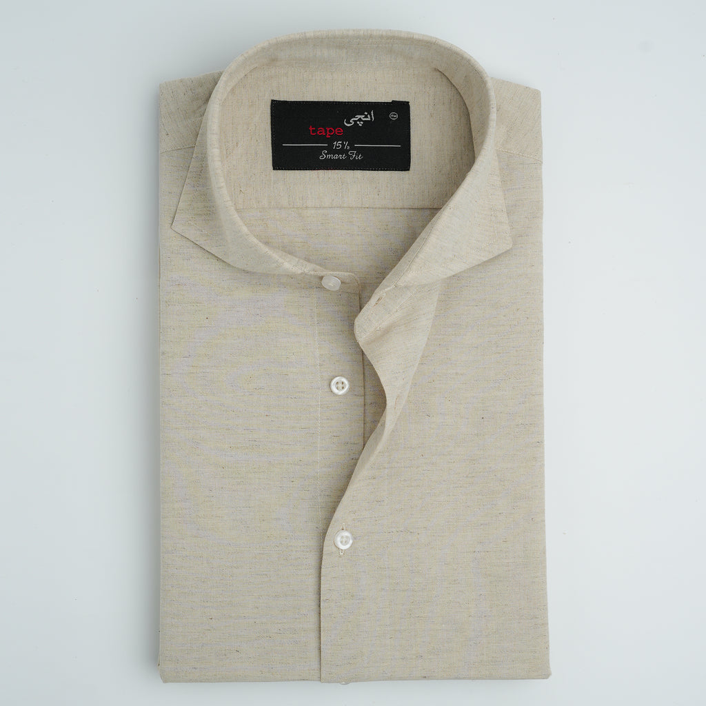 MARBLE BEIGE COTTON LINEN SHIRT