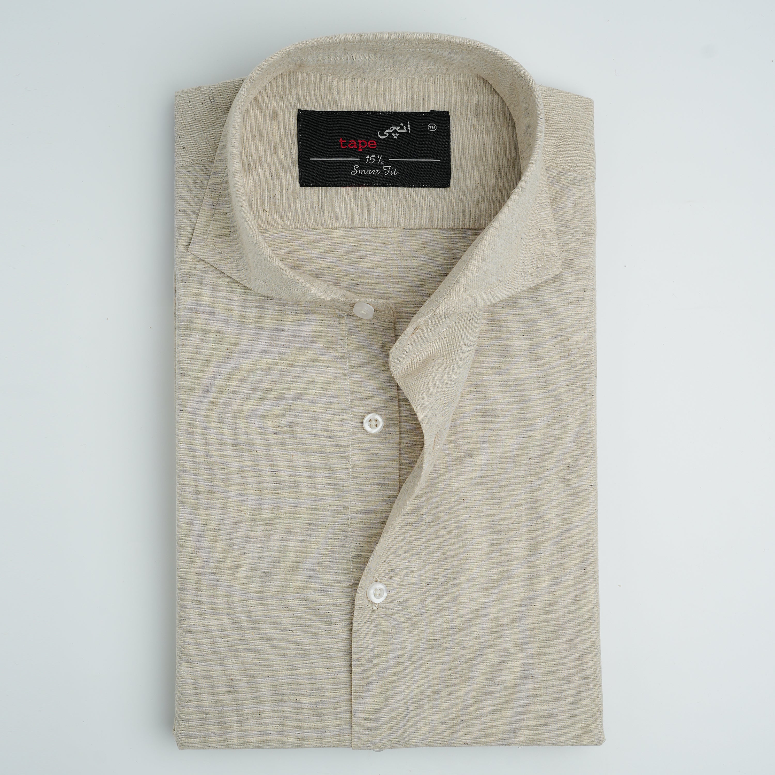 MARBLE BEIGE COTTON LINEN SHIRT