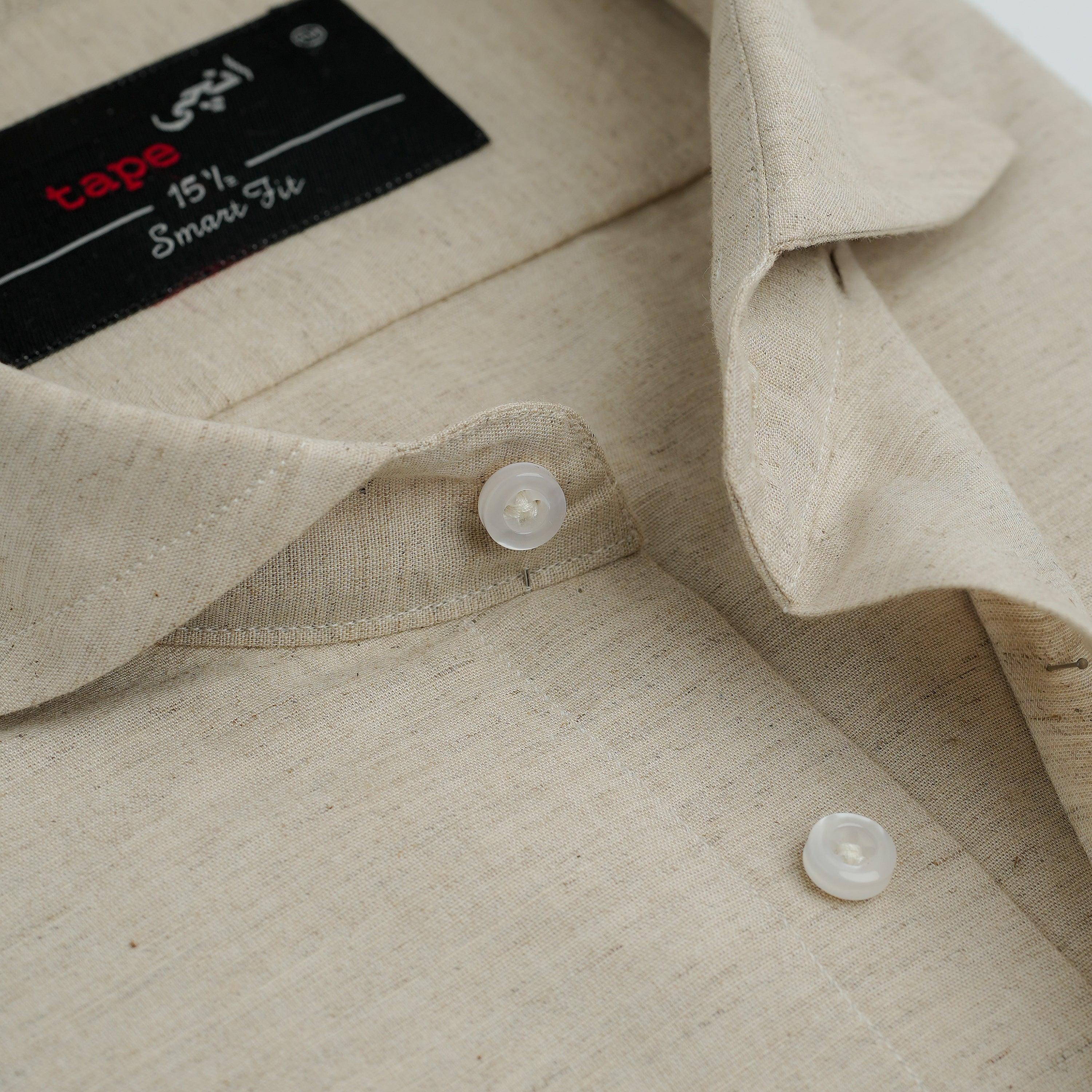 MARBLE BEIGE COTTON LINEN SHIRT