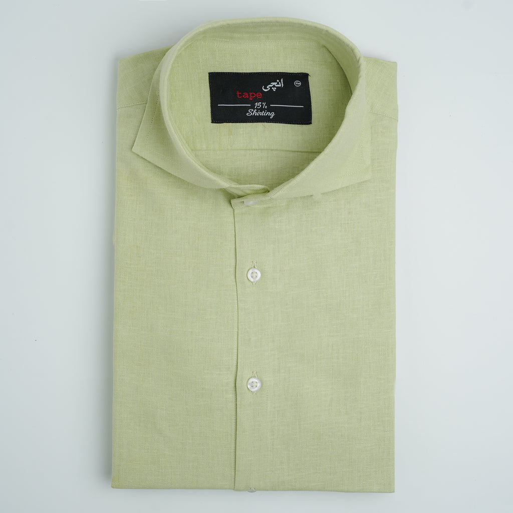 LIME COTTON LINEN SHIRT