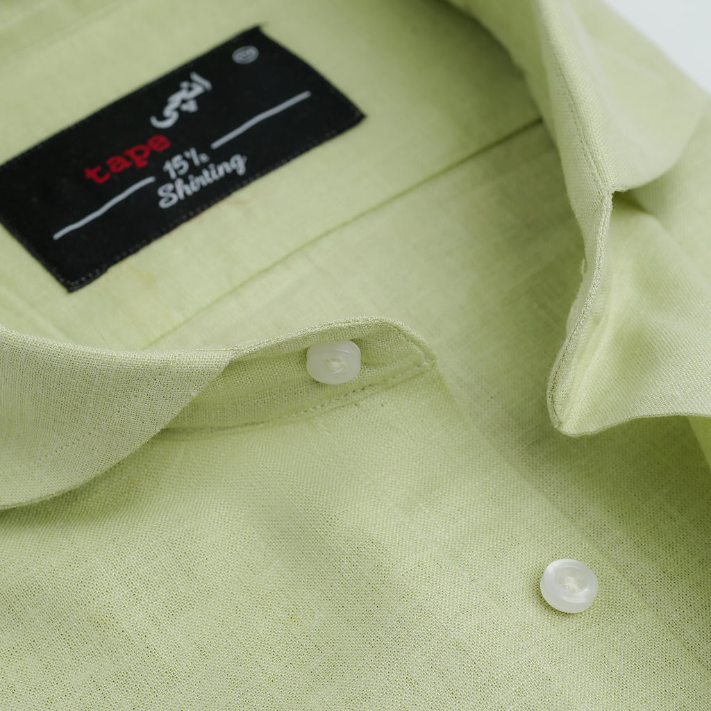 LIME COTTON LINEN SHIRT