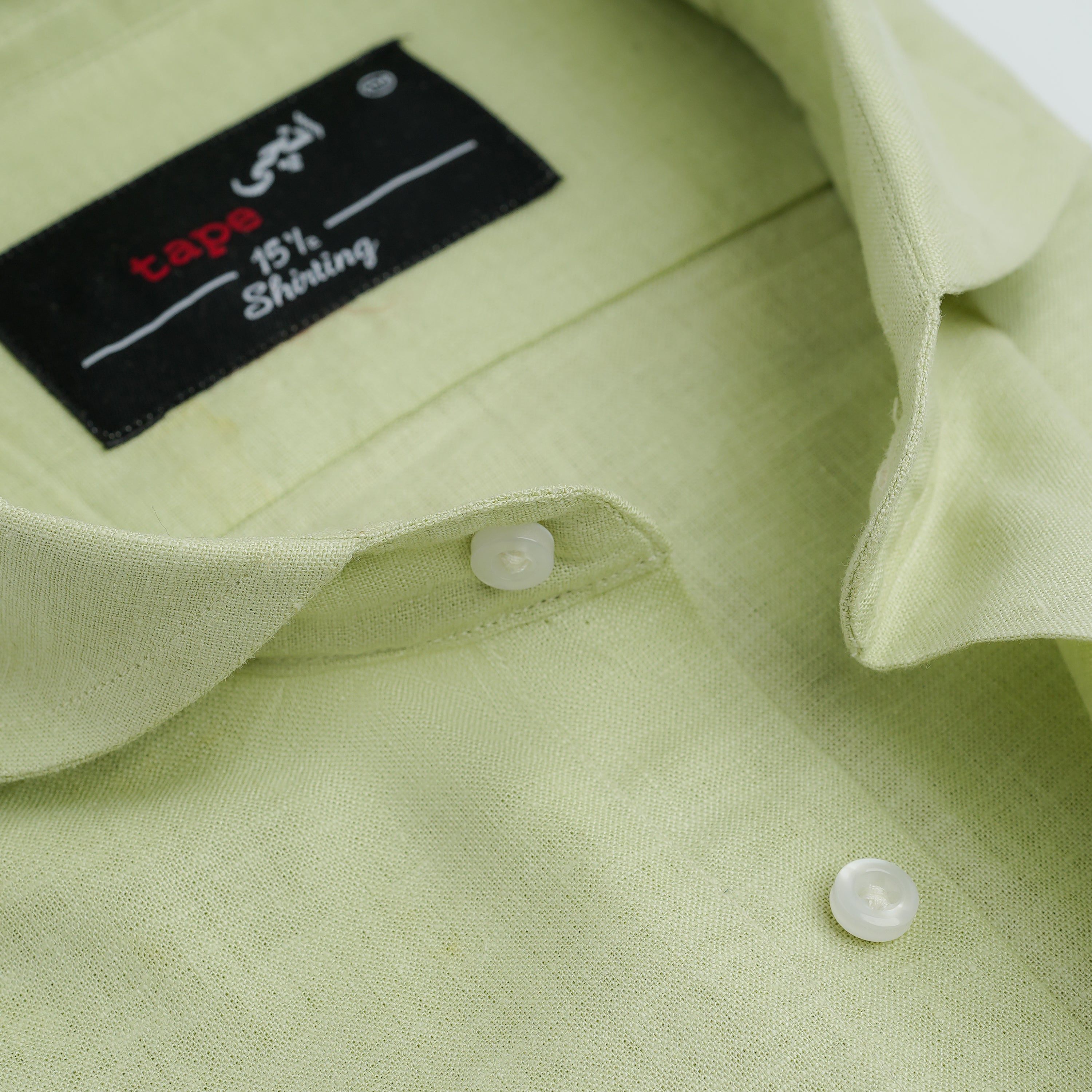 LIME COTTON LINEN SHIRT