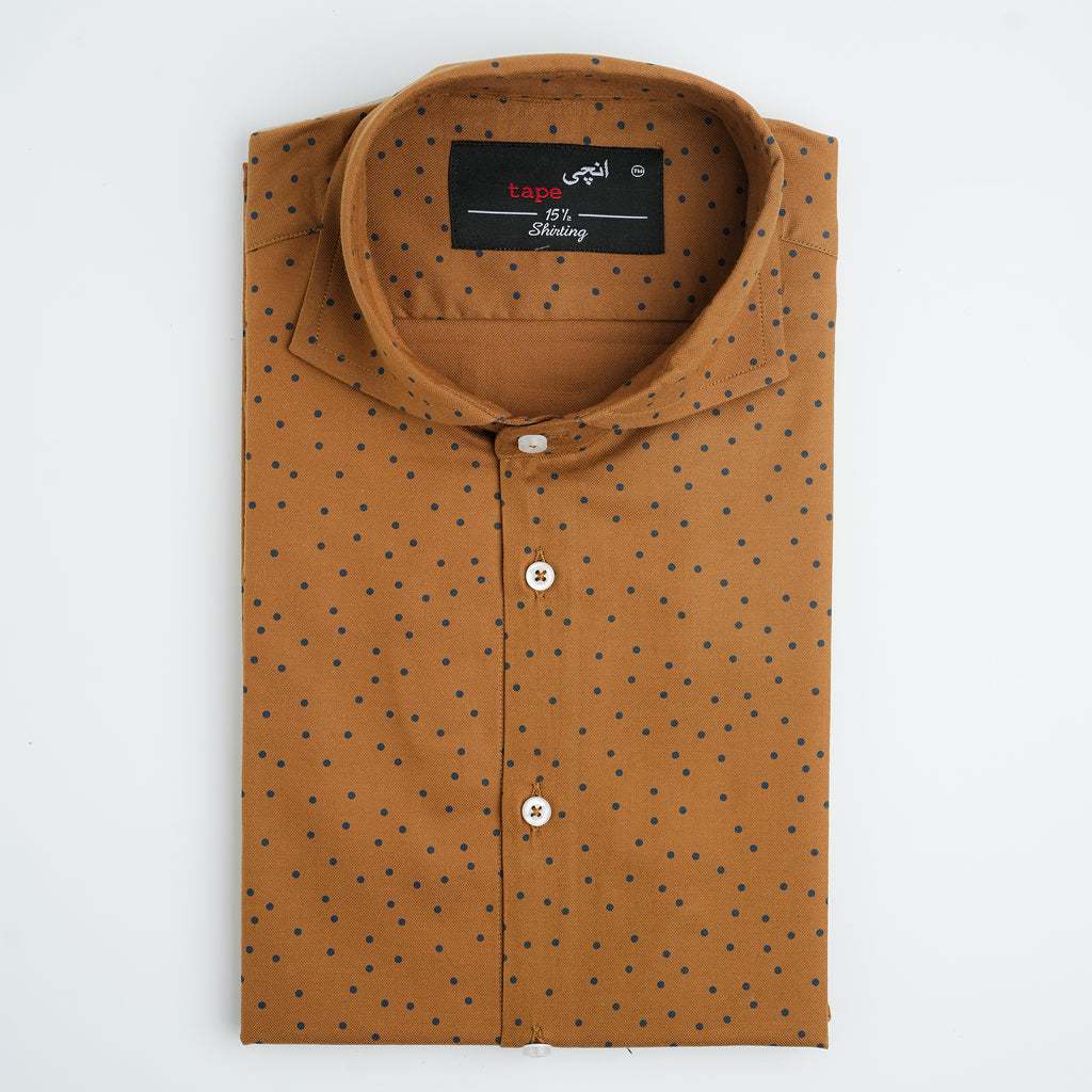 POLKA DOT COTTON LINEN SHIRT