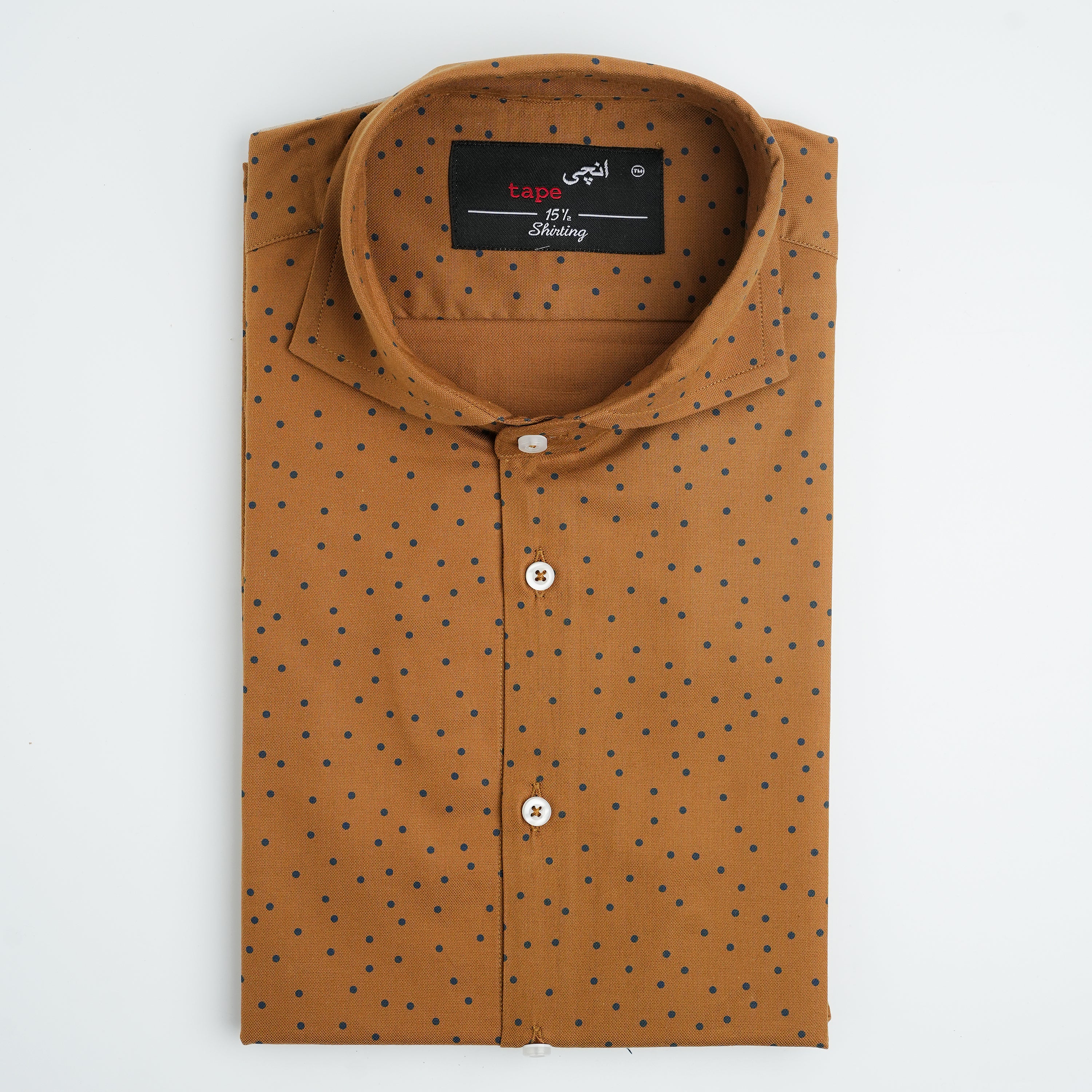POLKA DOT COTTON LINEN SHIRT