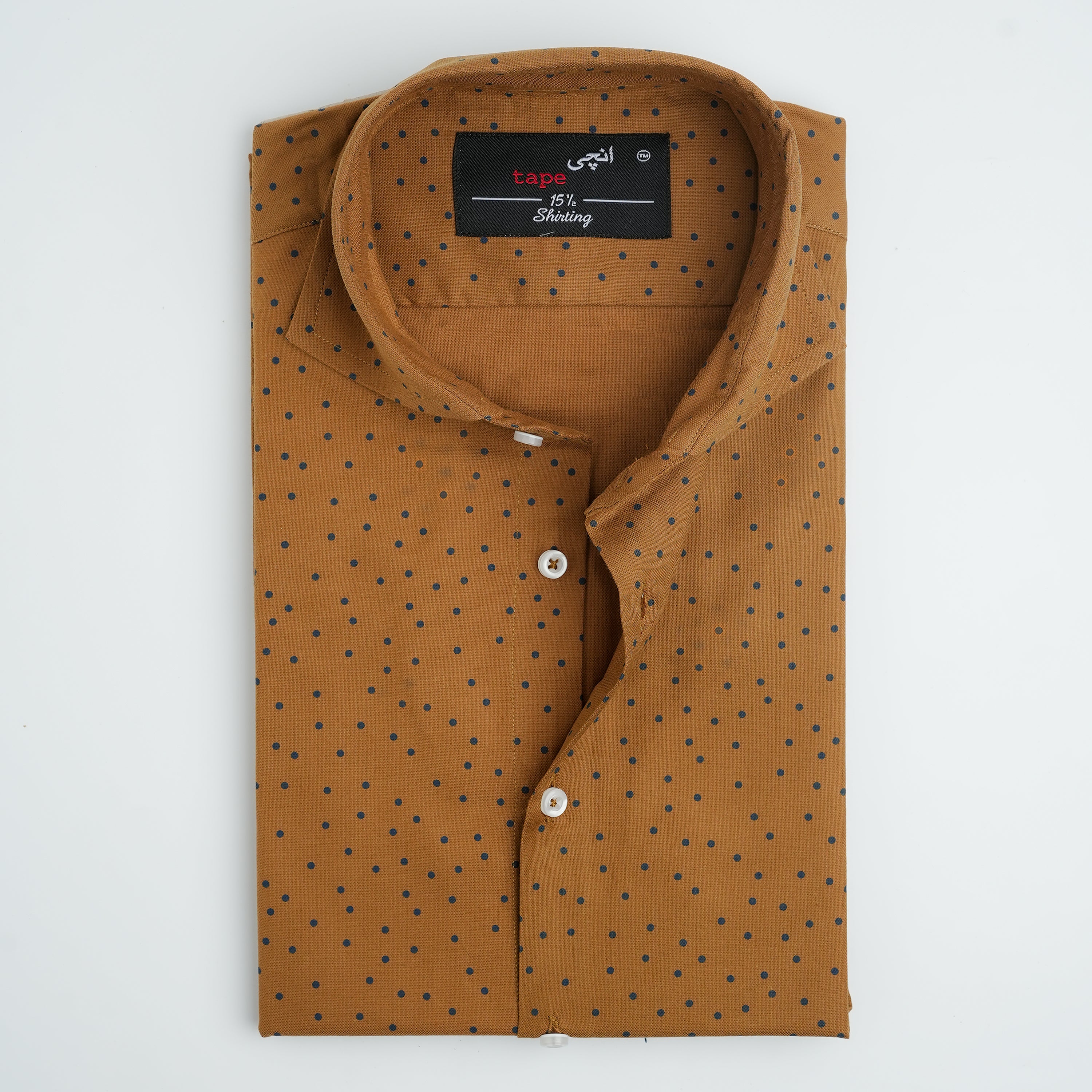 POLKA DOT COTTON LINEN SHIRT