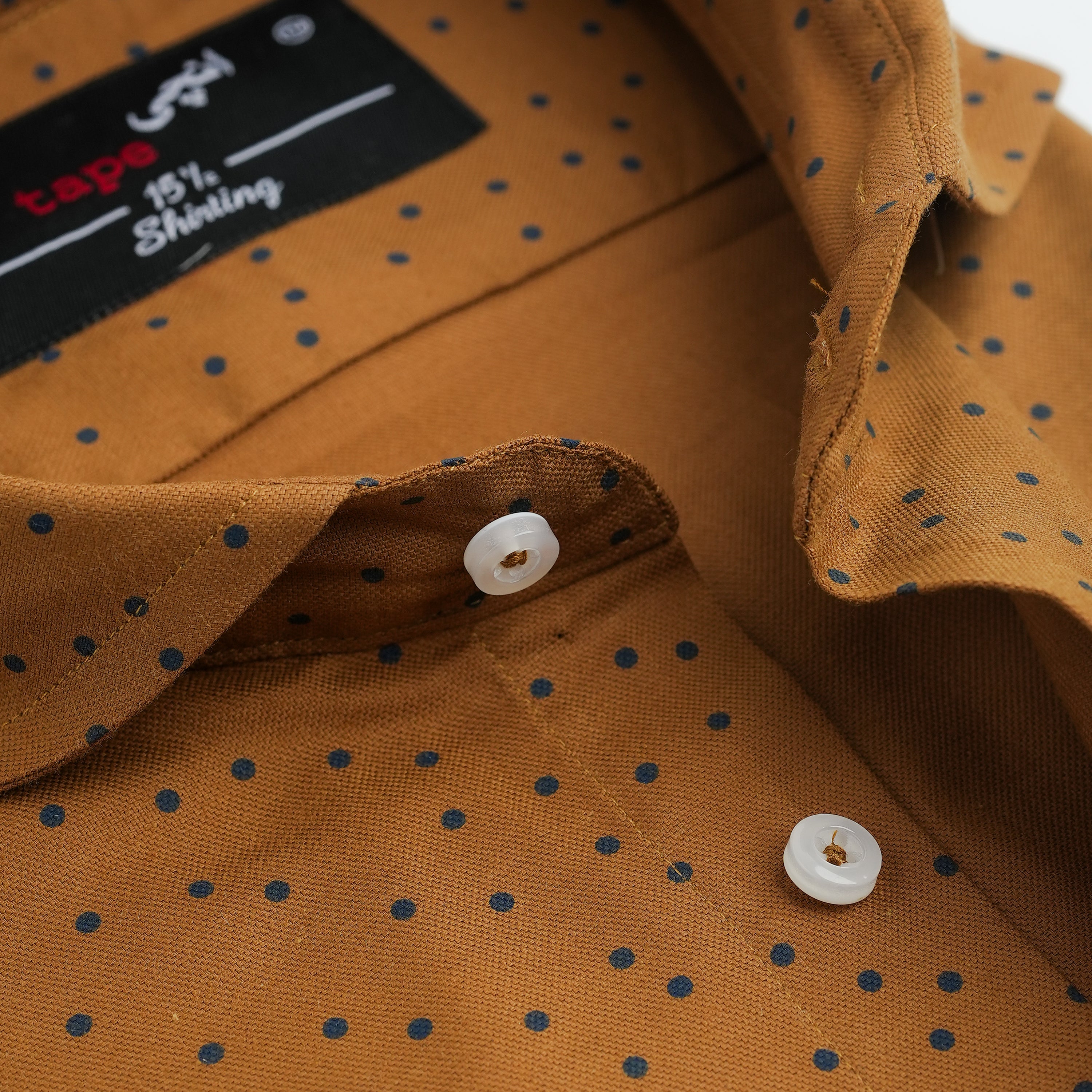 POLKA DOT COTTON LINEN SHIRT