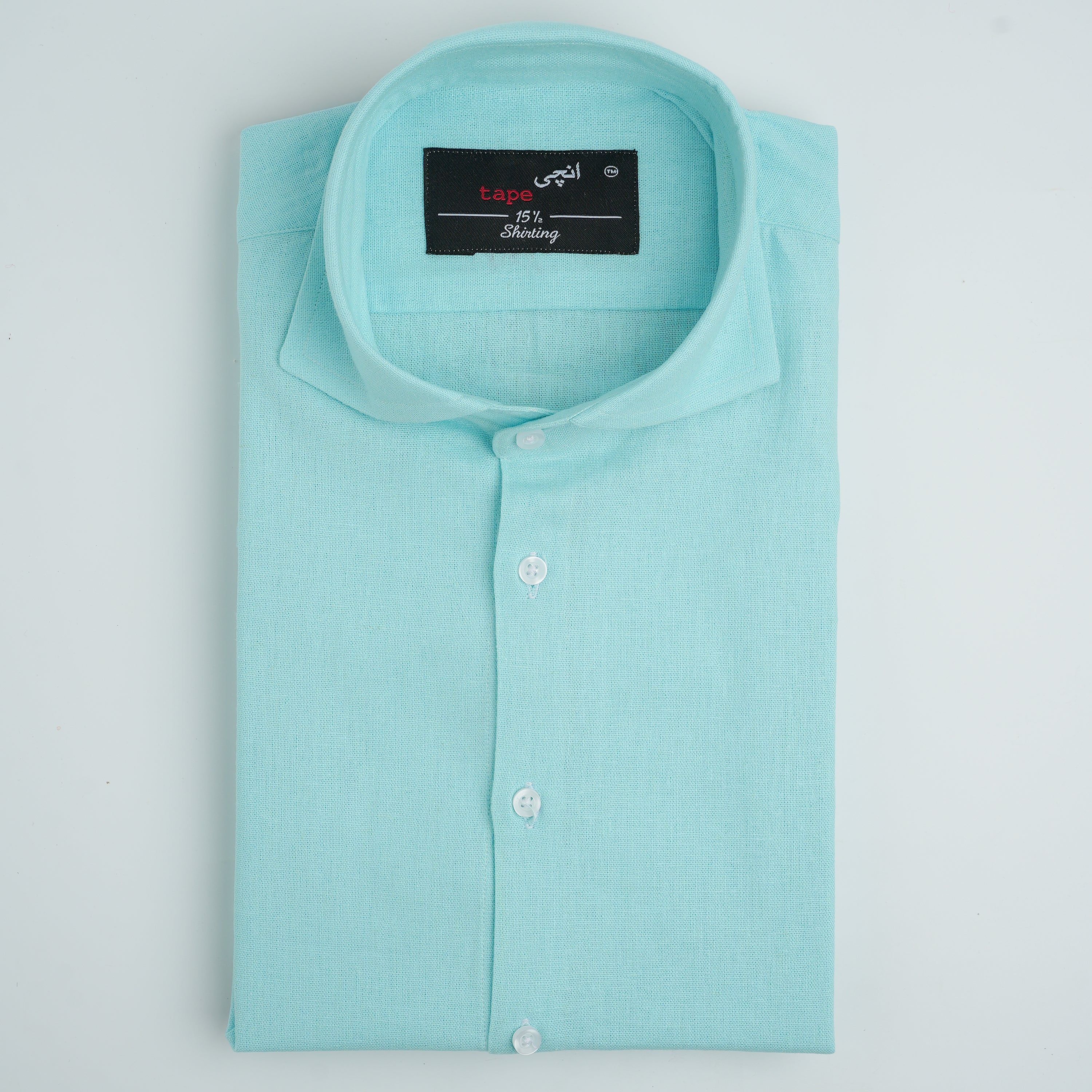 IVORY BLUE COTTON LINEN SHIRT