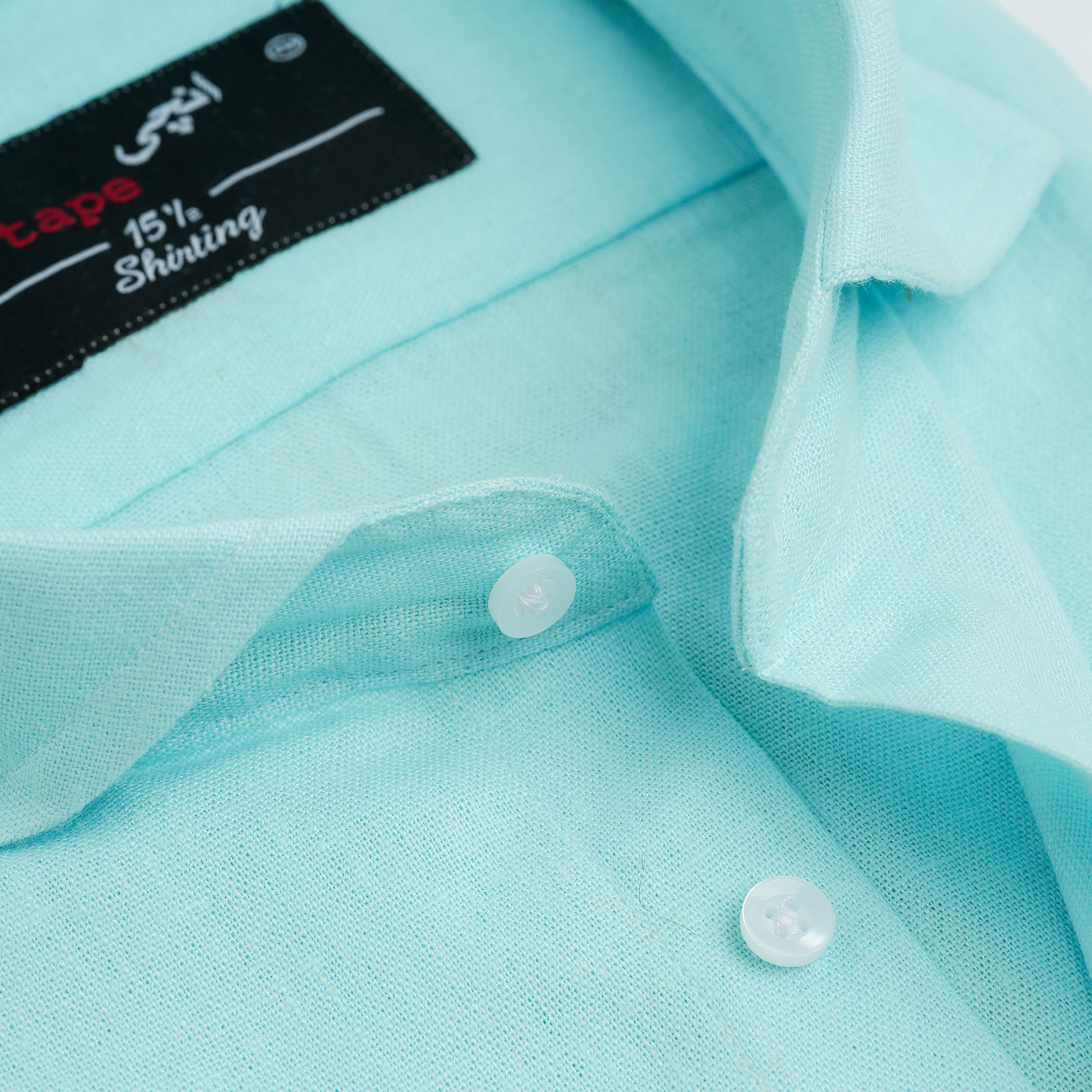 IVORY BLUE COTTON LINEN SHIRT