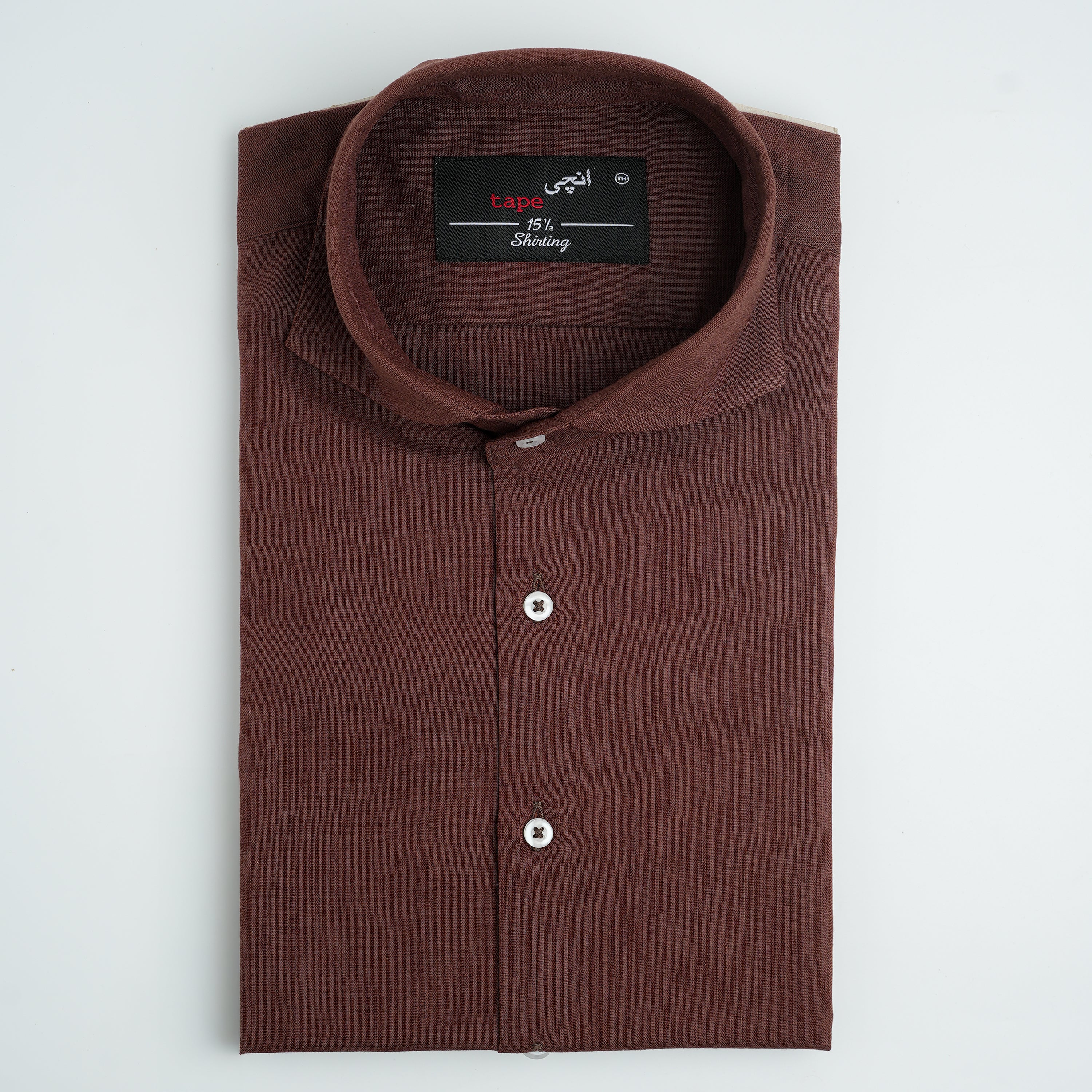 BURGUNDY COTTON LINEN SHIRT