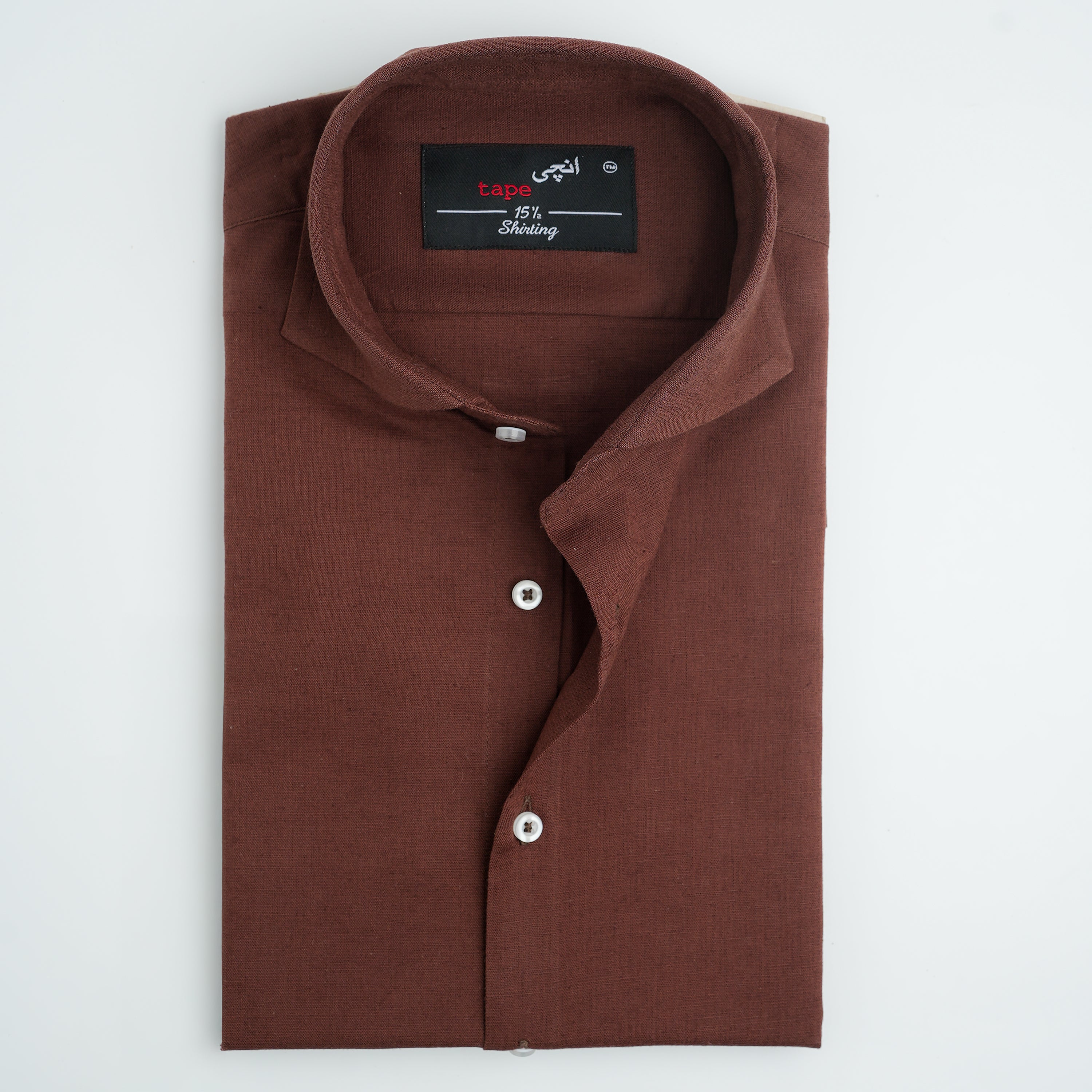 BURGUNDY COTTON LINEN SHIRT