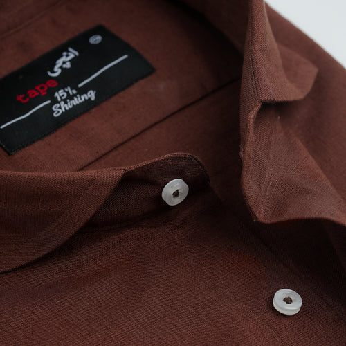 BURGUNDY COTTON LINEN SHIRT