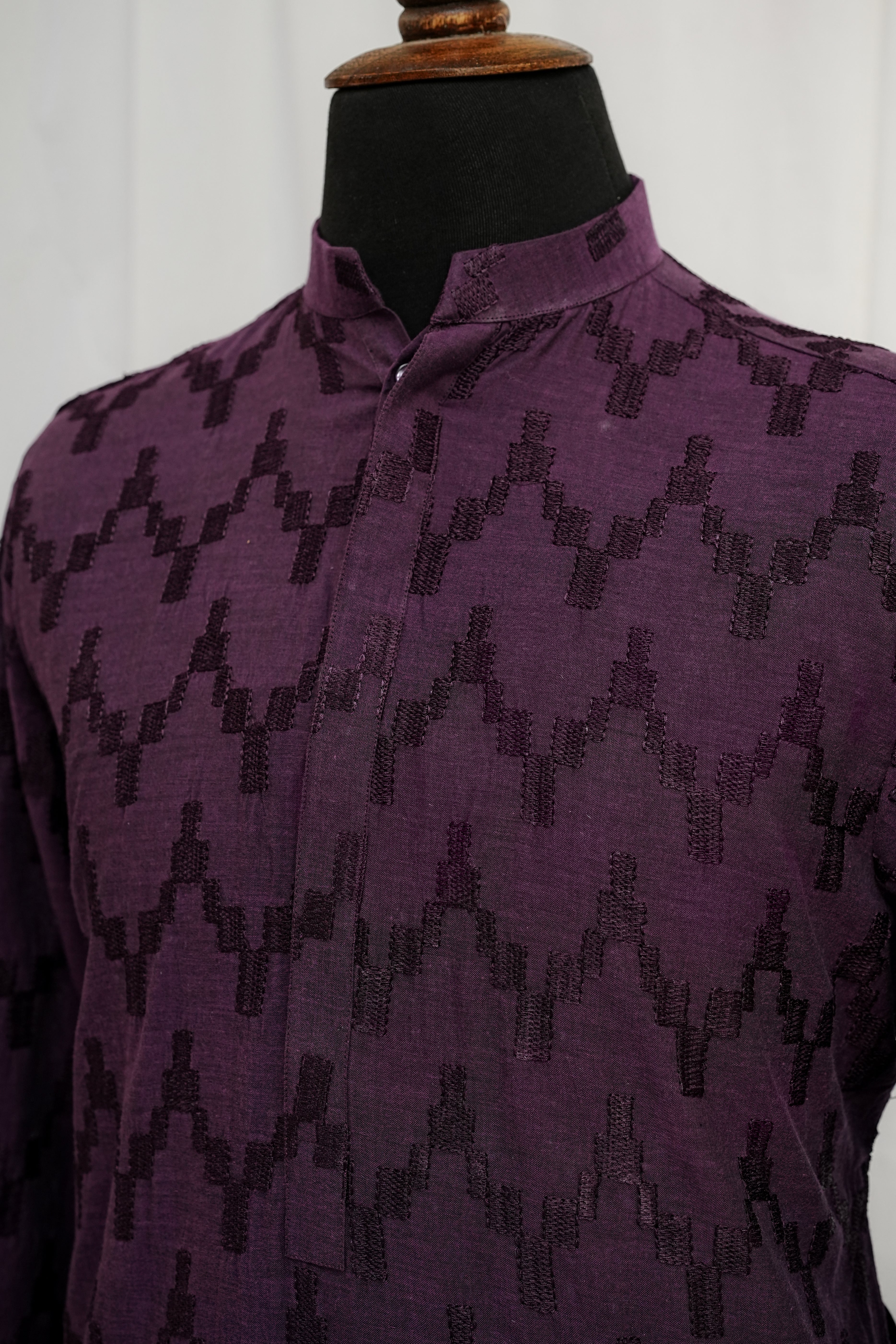 PURPLE EMBROIDERED KURTA TROUSER
