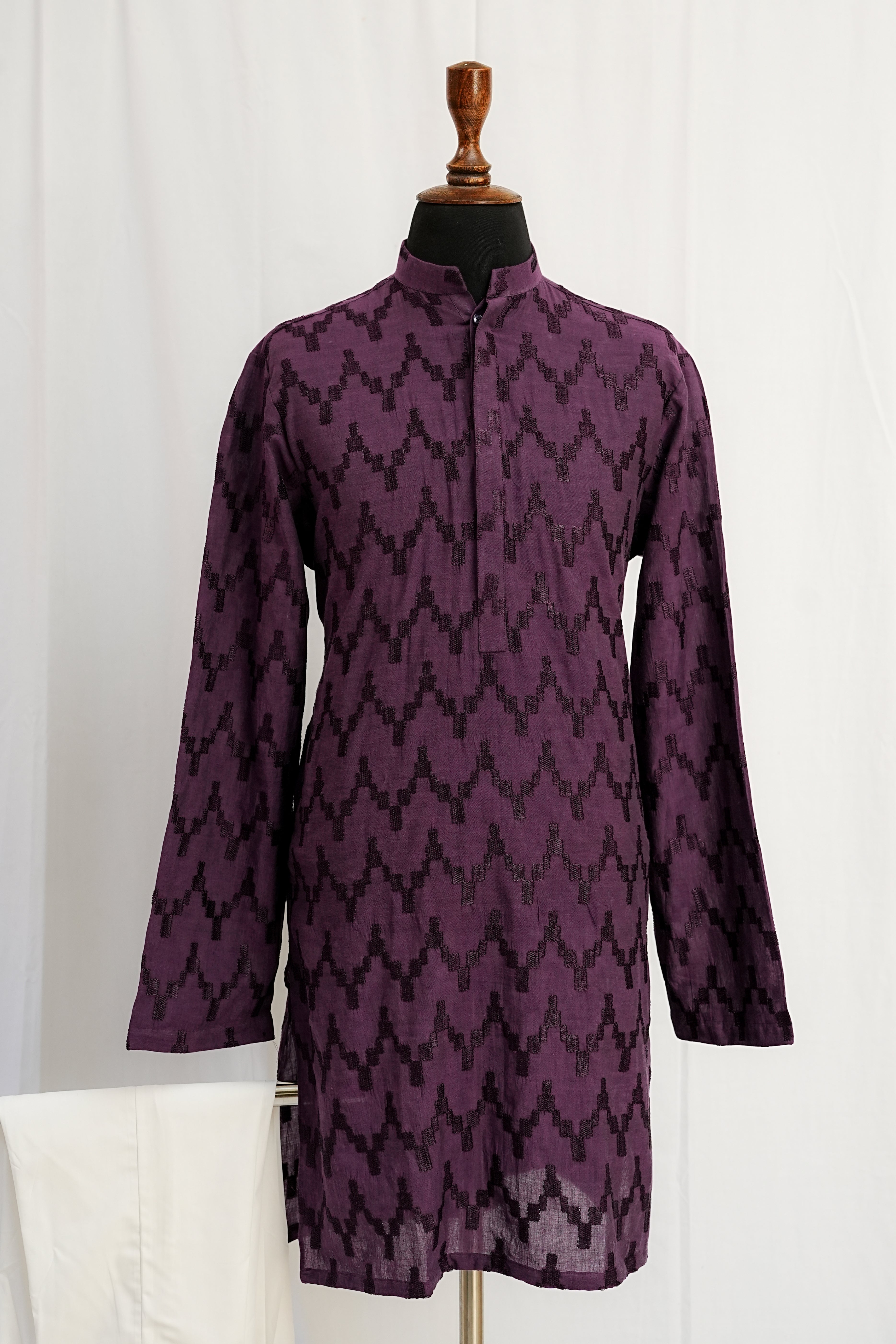 PURPLE EMBROIDERED KURTA TROUSER
