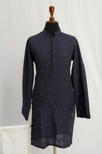 NAVY BLUE EMBROIDERED KURTA TROUSER