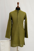 GREEN EMBROIDERED KURTA TROUSER
