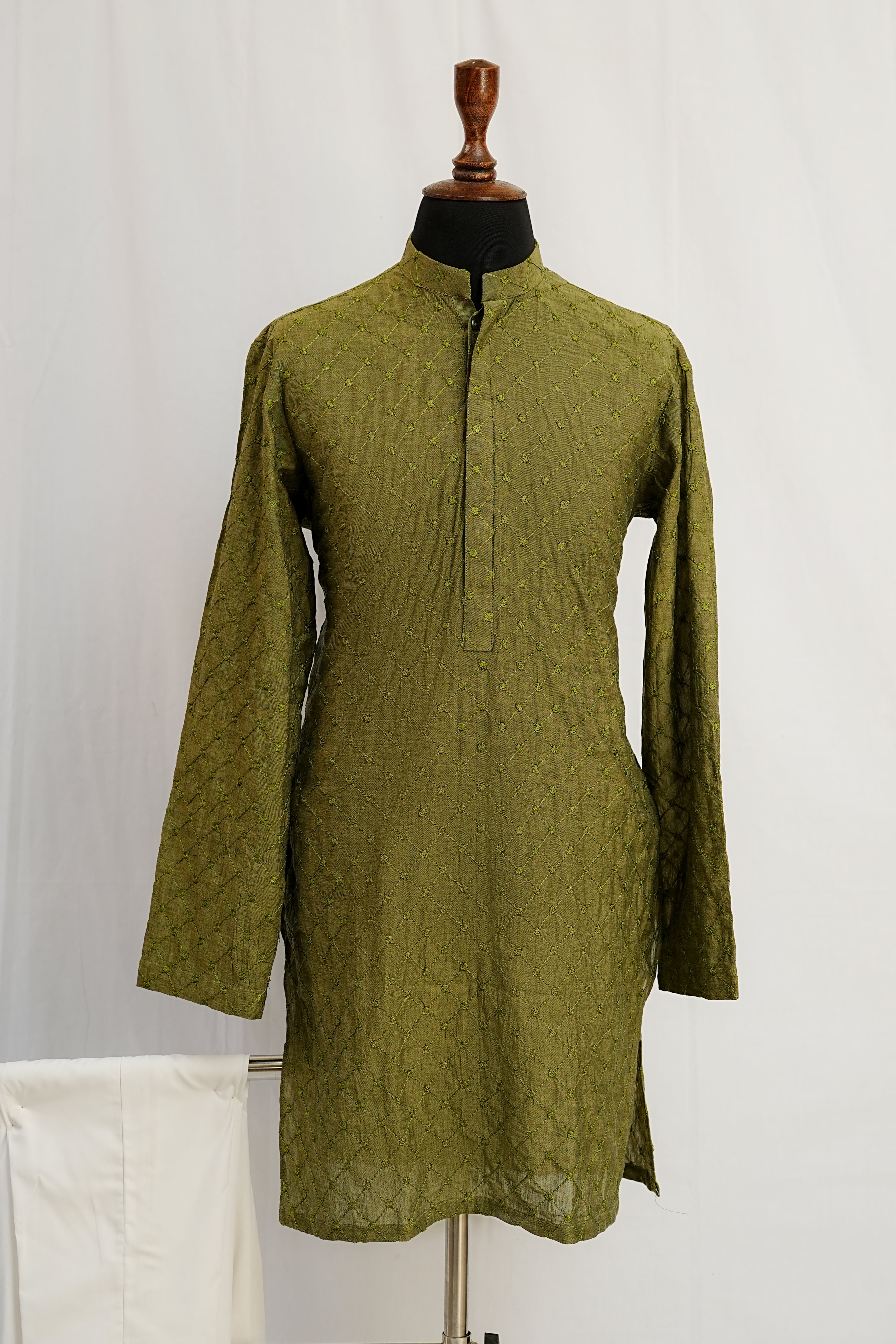 GREEN EMBROIDERED KURTA TROUSER