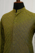 GREEN EMBROIDERED KURTA TROUSER