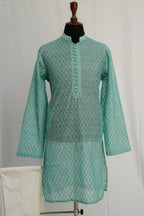 TURQOUIS EMBROIDERED KURTA TROUSER