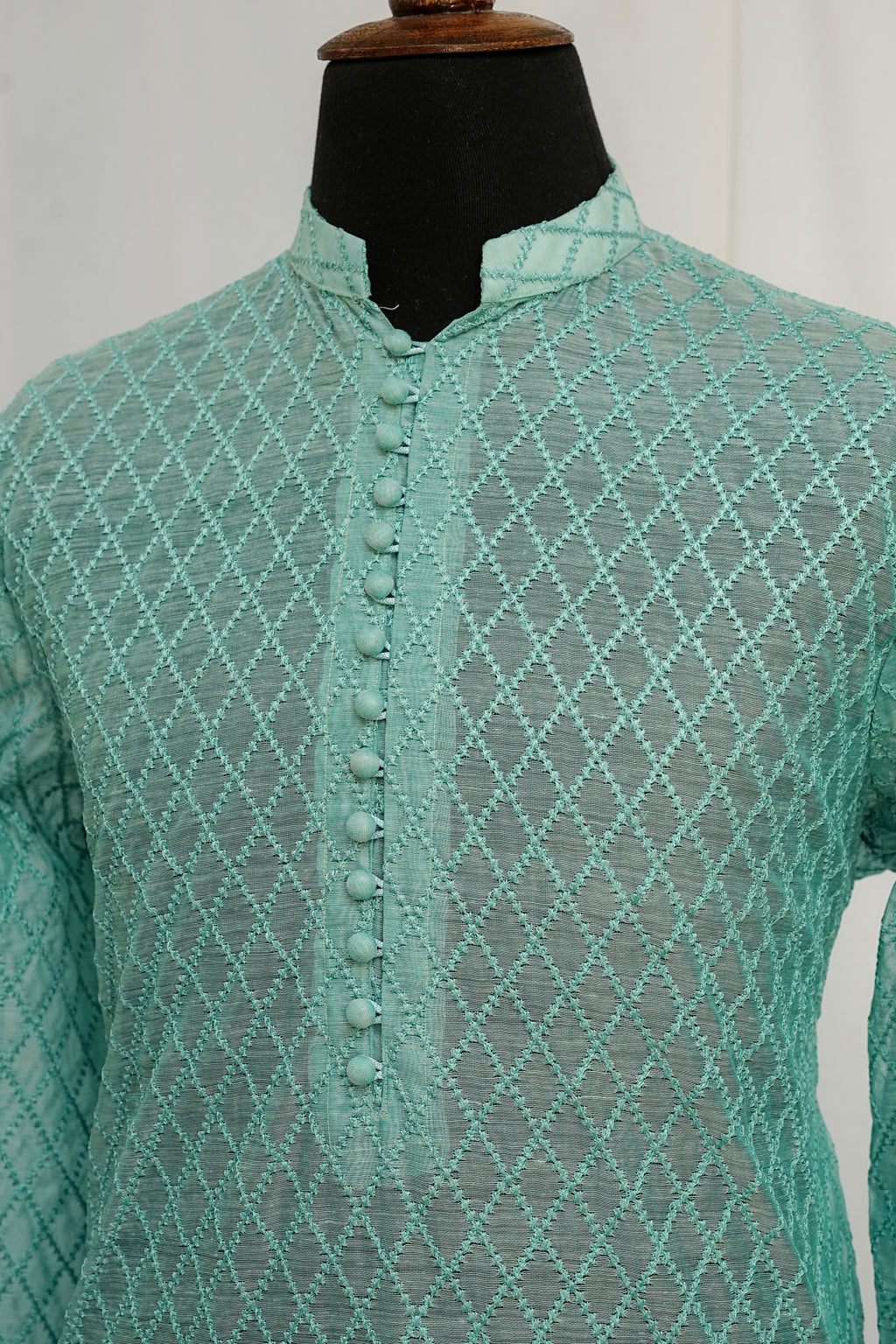 TURQOUIS EMBROIDERED KURTA TROUSER
