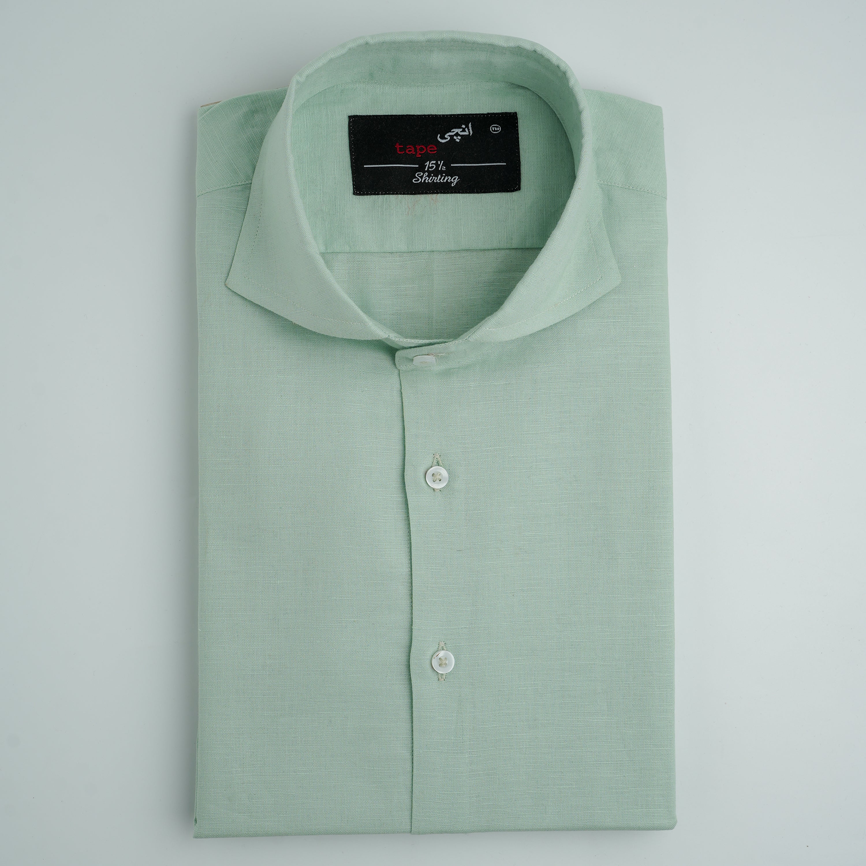 LIME GREEN COTTON LINEN SHIRT