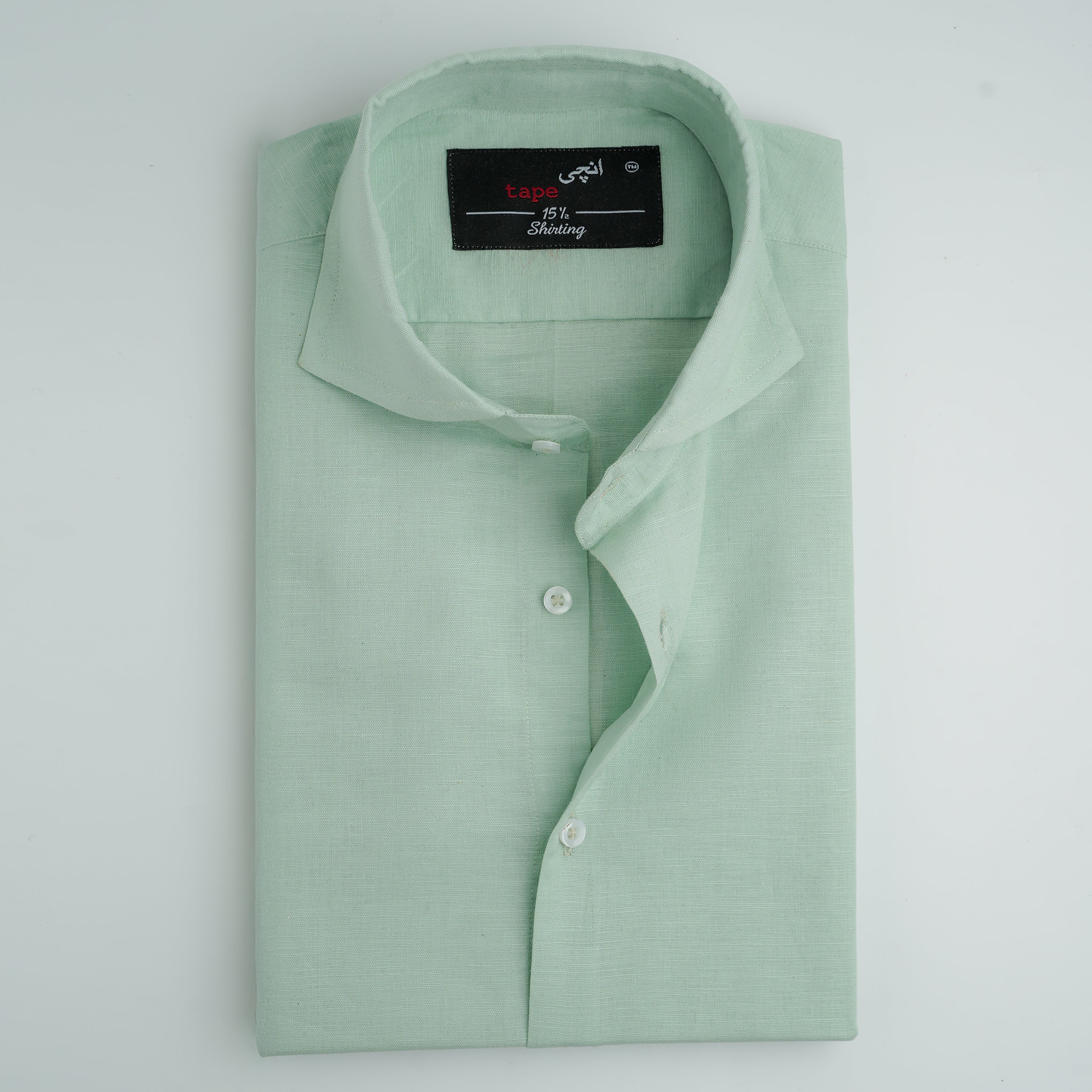 LIME GREEN COTTON LINEN SHIRT
