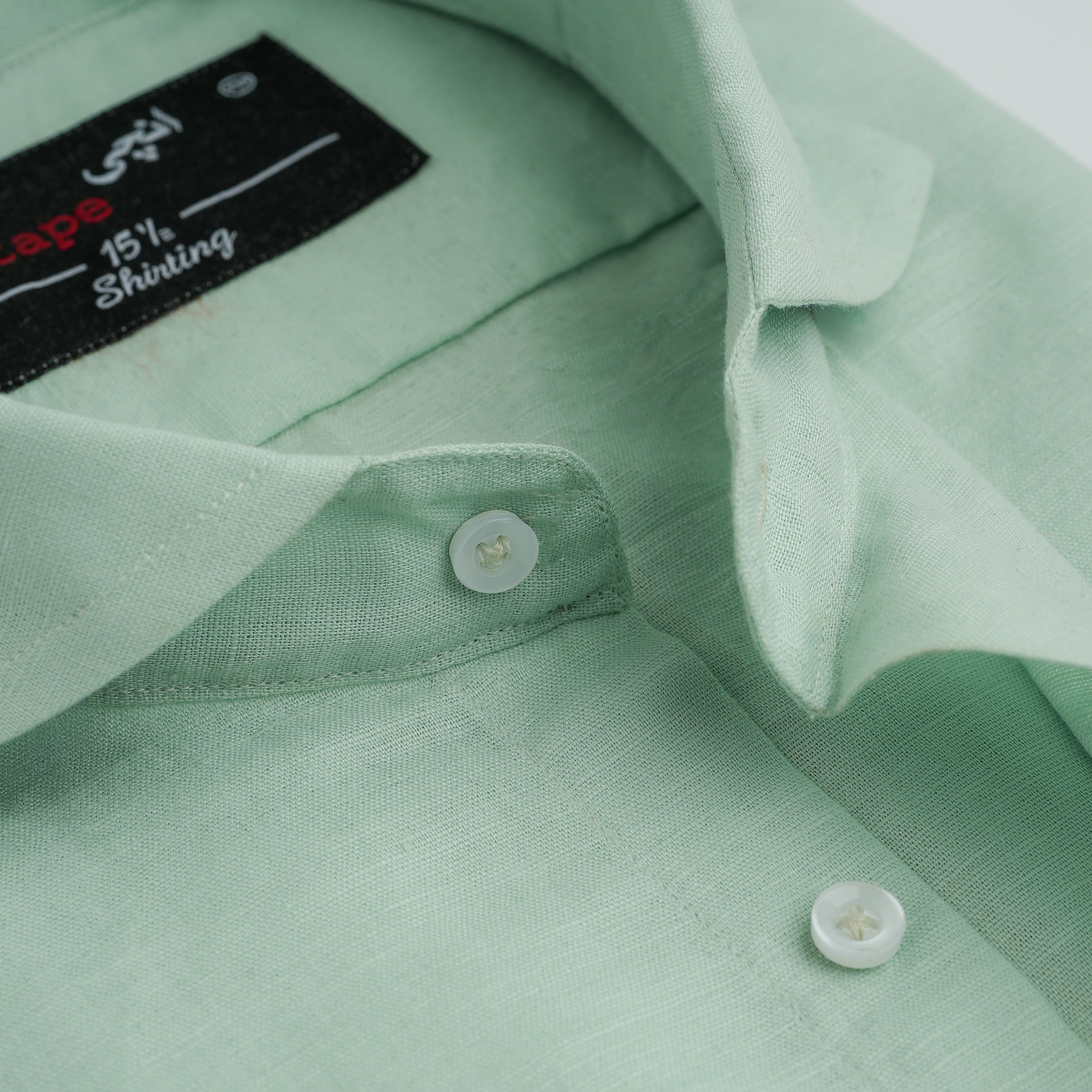 LIME GREEN COTTON LINEN SHIRT