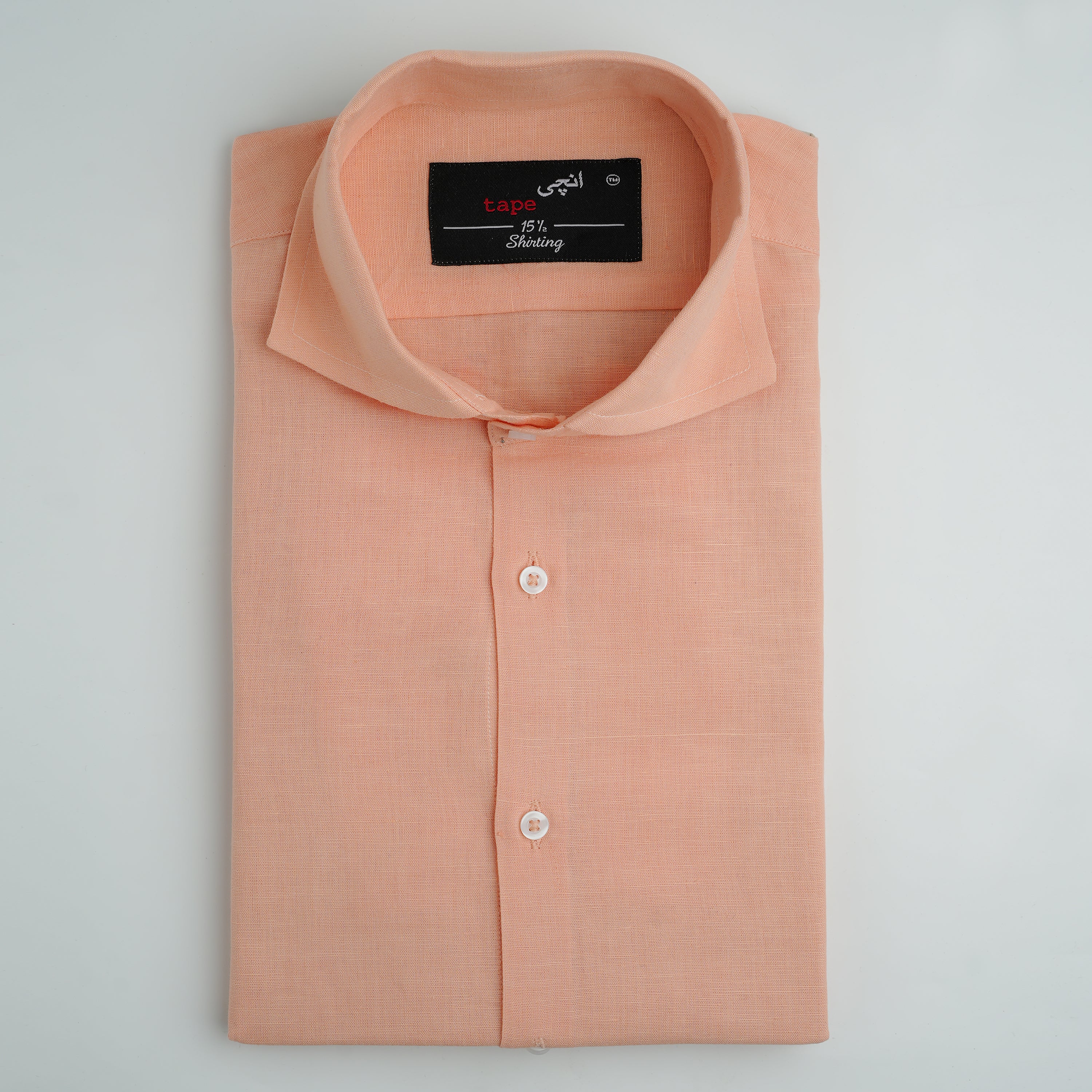 PEACH COTTON LINEN SHIRT