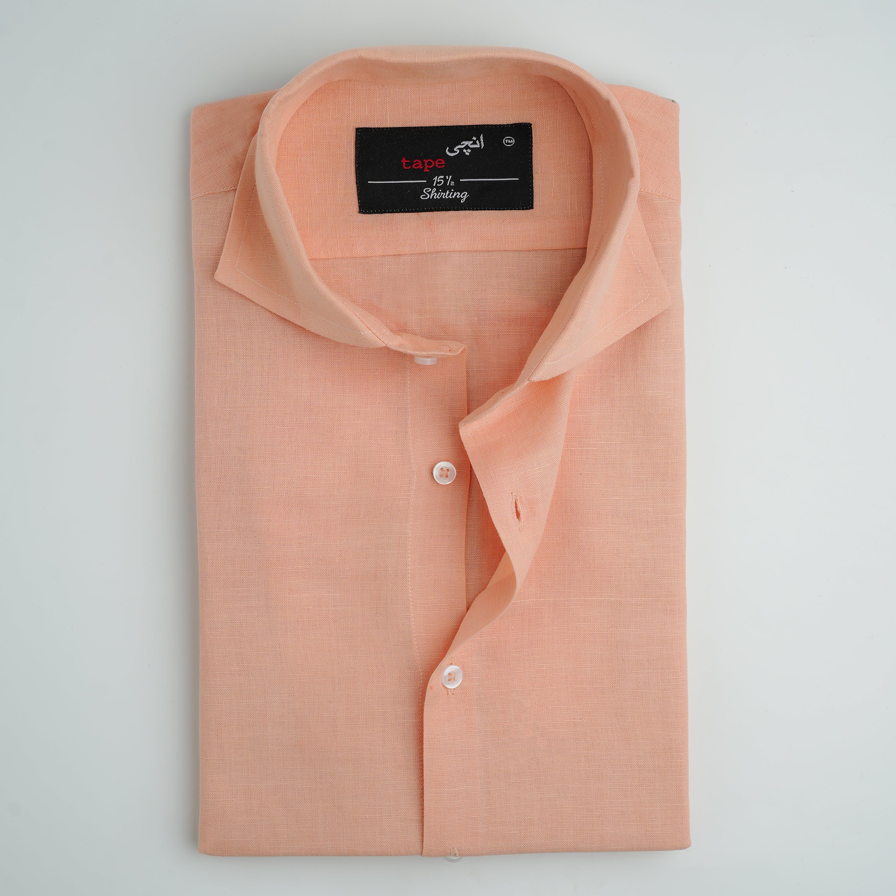 PEACH COTTON LINEN SHIRT