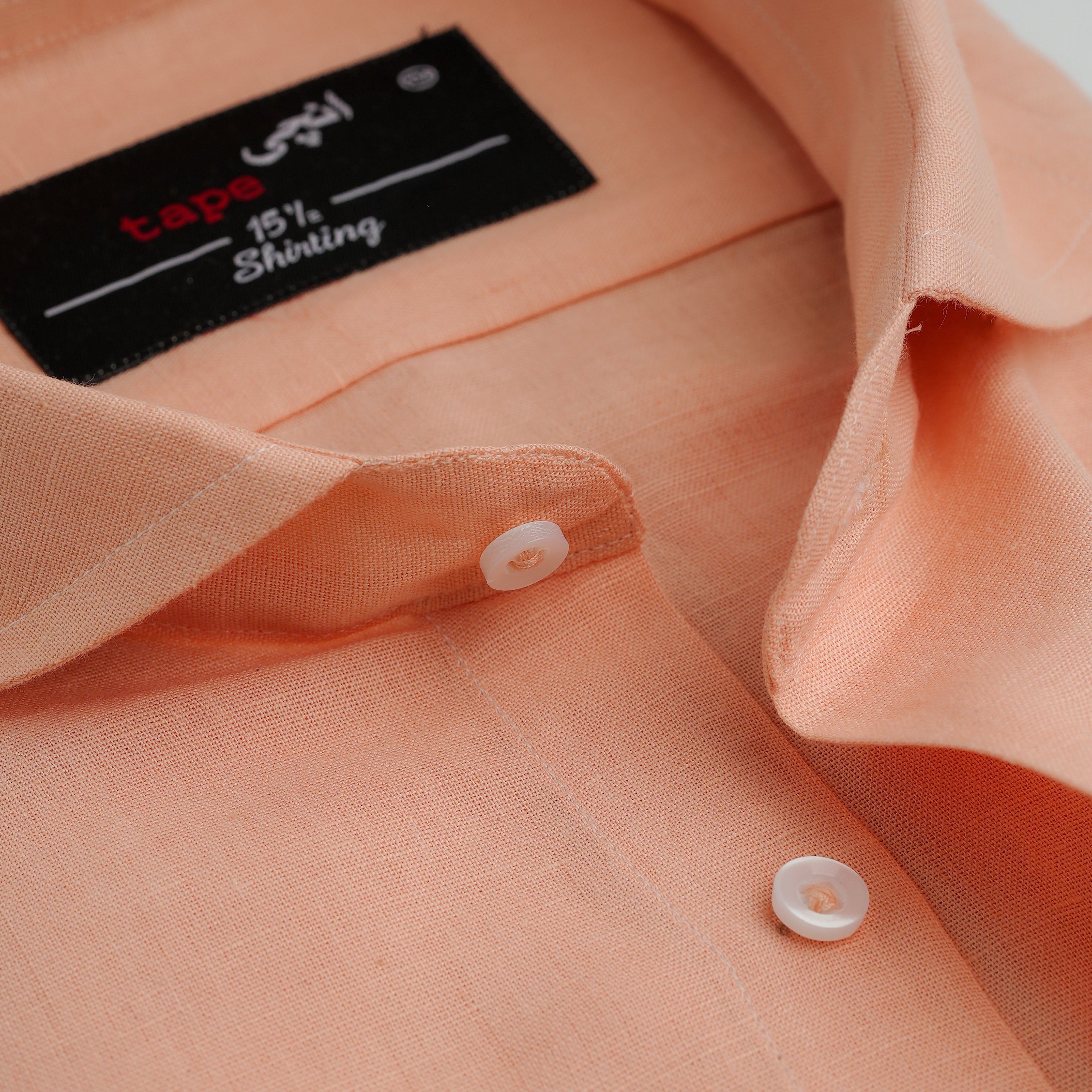 PEACH COTTON LINEN SHIRT