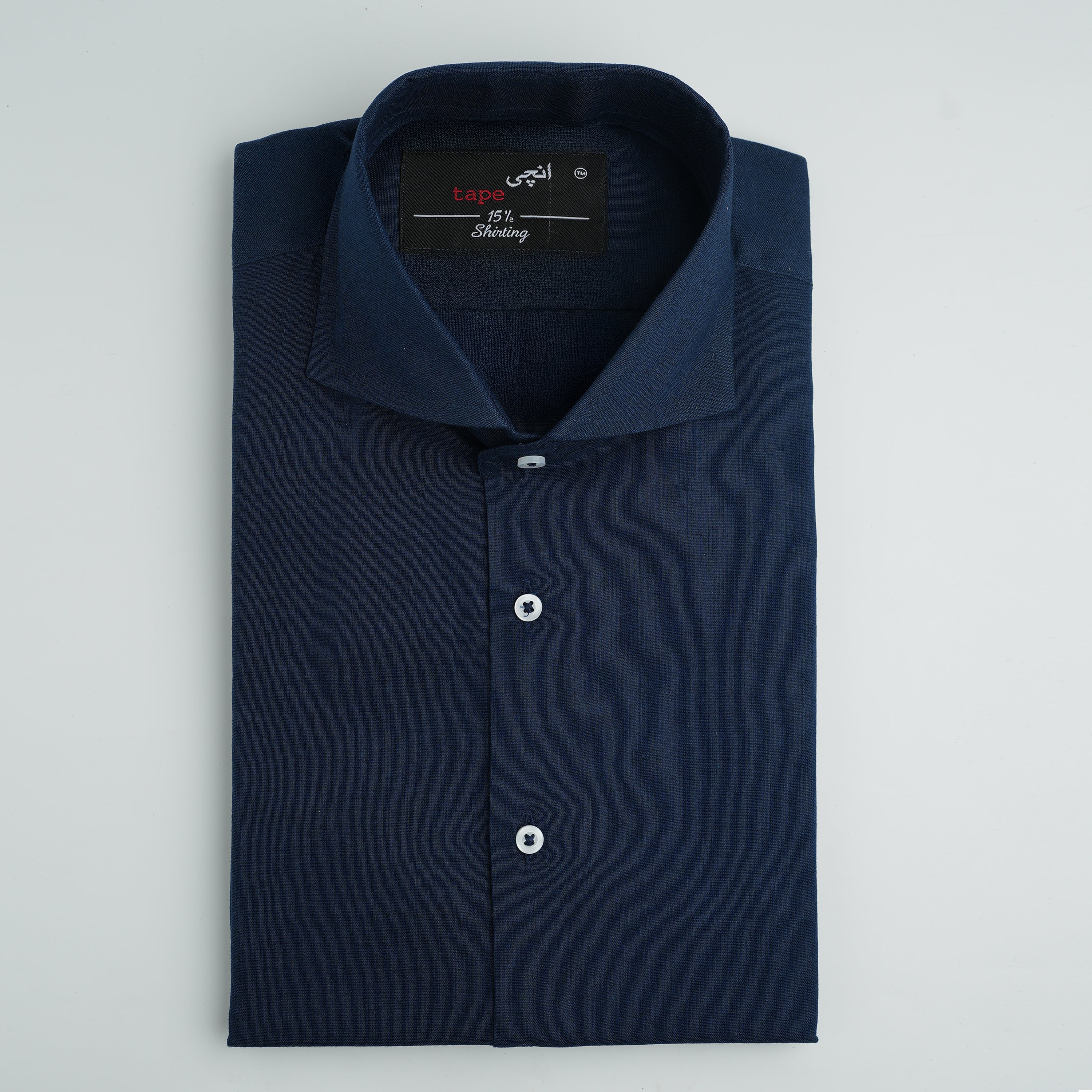 NAVY BLUE COTTON LINEN SHIRT