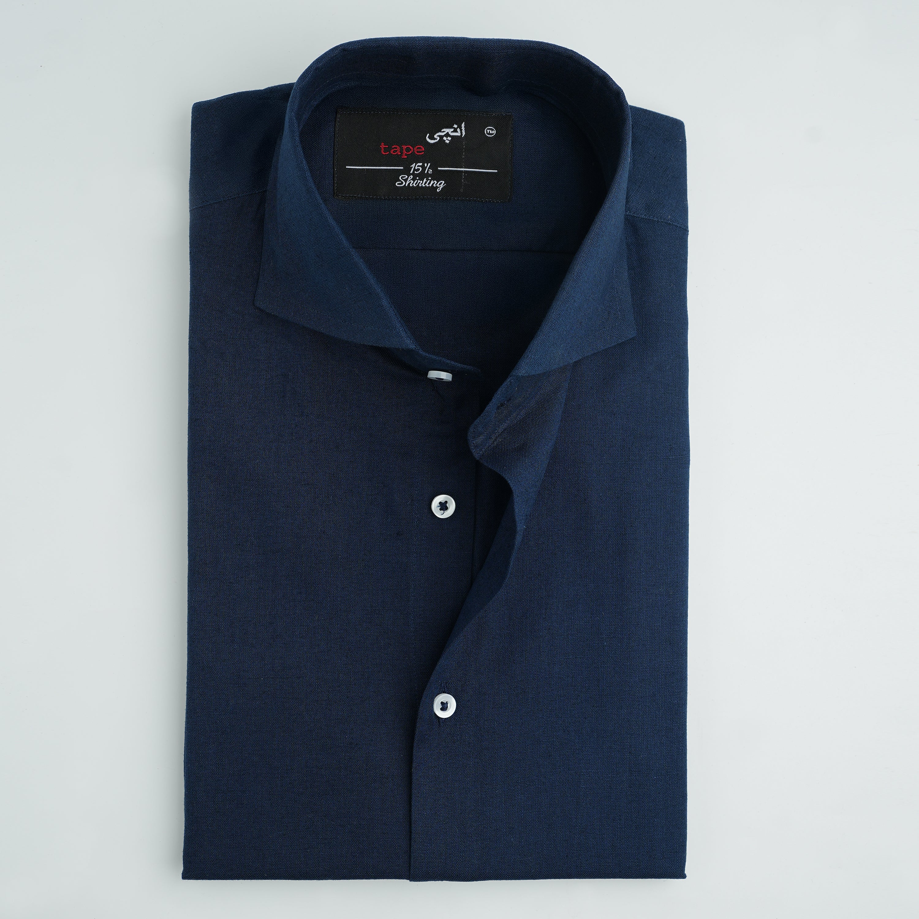NAVY BLUE COTTON LINEN SHIRT