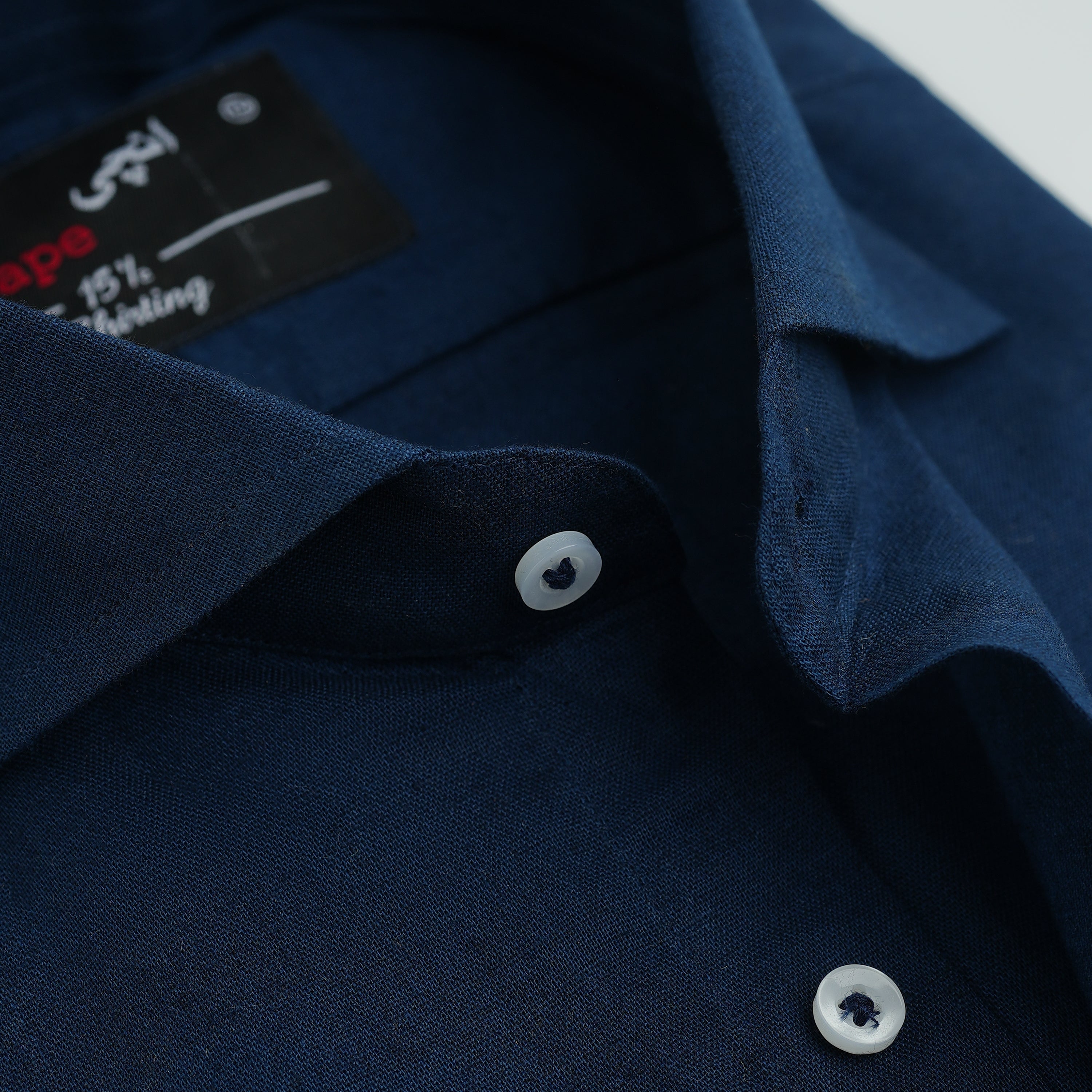 NAVY BLUE COTTON LINEN SHIRT