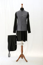 GREY TEXTURED WAIST COAT